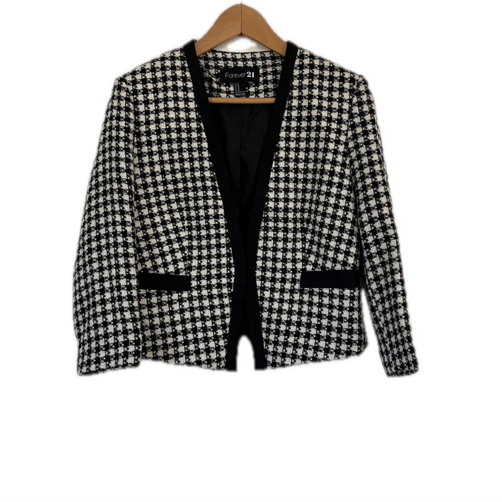 Tweed Blazer Black and white